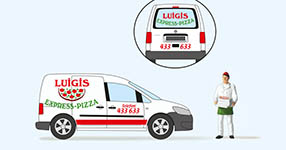 023-33266 - H0 - Pizza-Lieferdienst. Volkswagen Caddy